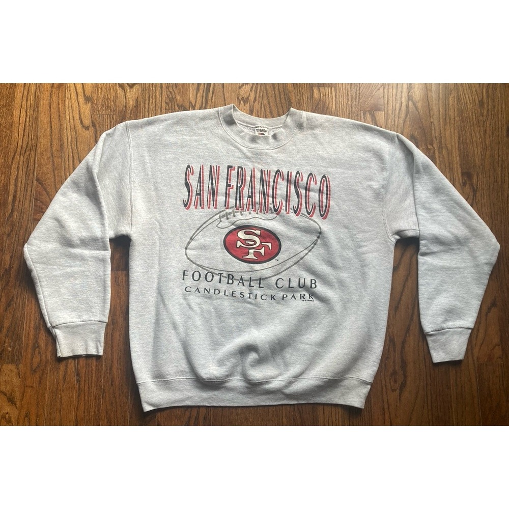 Vintage 90s San Francisco 49ers Sweatshirt Mens XL Candlestick Park Gray 1993